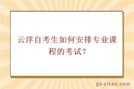 云浮自考生如何安排专业课程的考试？