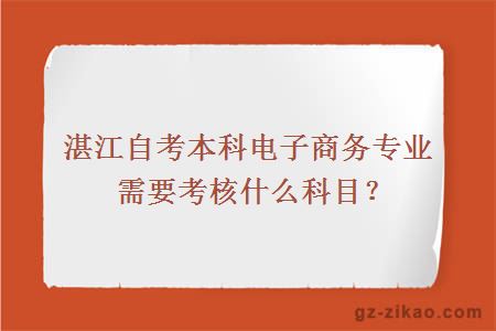 湛江自考本科电子商务专业需要考核什么科目？