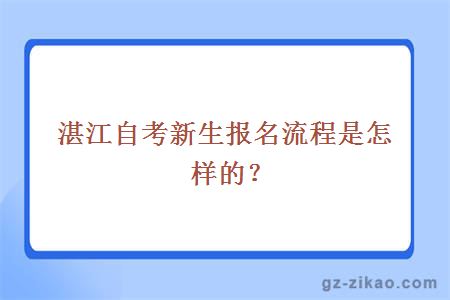 湛江自考新生报名流程是怎样的？