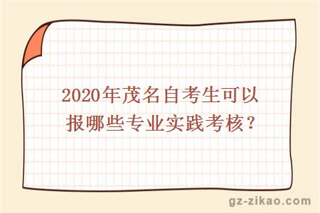 2020年茂名自考生可以报哪些专业实践考核？