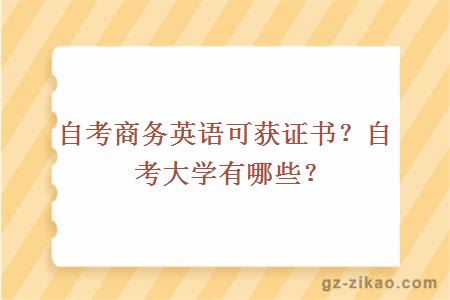 自考商务英语可获证书？自考大学有哪些？