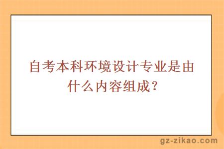 自考本科环境设计专业是由什么内容组成？