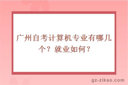 广州自考计算机专业有哪几个？就业如何？