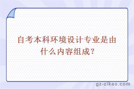 自考本科环境设计专业是由什么内容组成？