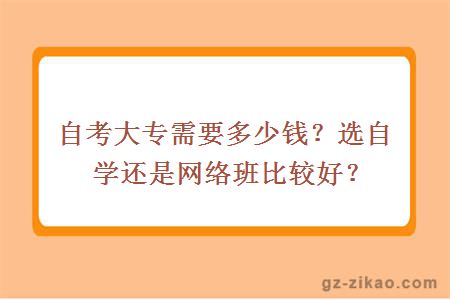 自考大专需要多少钱？选自学还是网络班比较好？