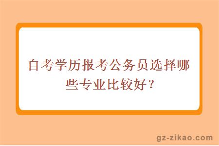 自考学历报考公务员选择哪些专业比较好？ 