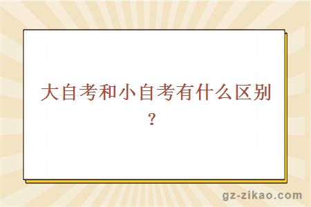 大自考和小自考有什么区别？