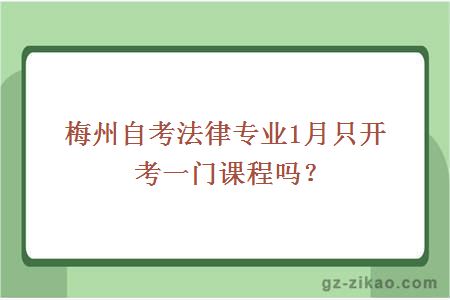 梅州自考法律专业1月只开考一门课程吗？