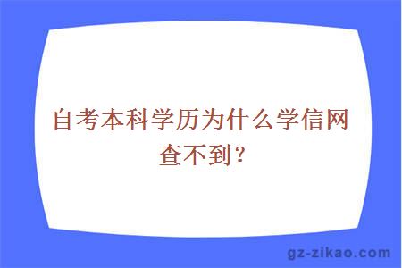 自考本科学历为什么学信网查不到？