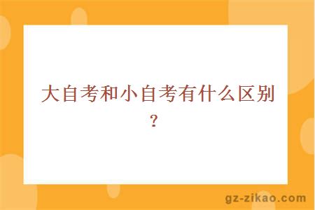 大自考和小自考有什么区别？