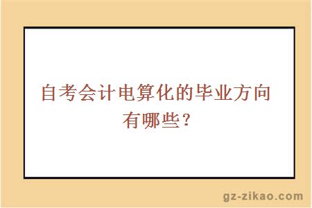 自考会计电算化的毕业方向有哪些？