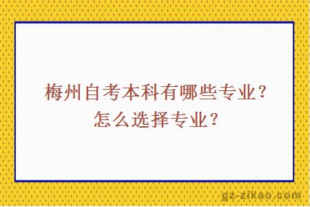 梅州自考本科有哪些专业？怎么选择专业？