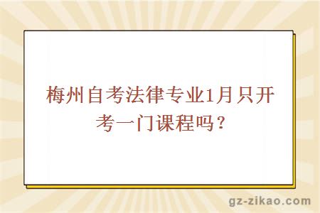 梅州自考法律专业1月真的只开考一门课程吗？