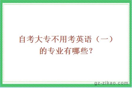 自考大专不用考英语（一）的专业有哪些？