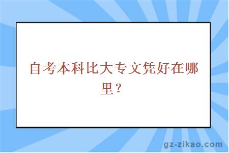 自考本科比大专文凭好在哪里？