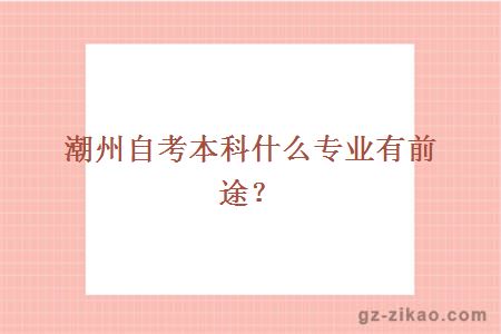 潮州自考本科什么专业有前途？