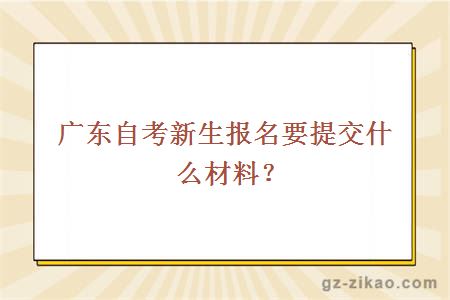 广东自考新生报名要提交什么材料？