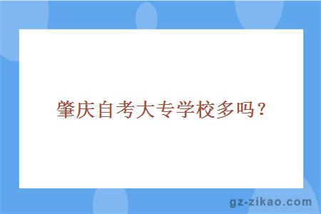 肇庆自考大专学校多吗？