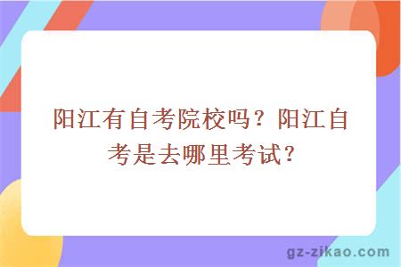 阳江有自考院校吗？阳江自考是去哪里考试？