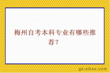 梅州自考本科专业有哪些推荐？