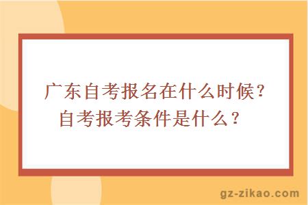 广东自考报名在什么时候？自考报考条件是什么？