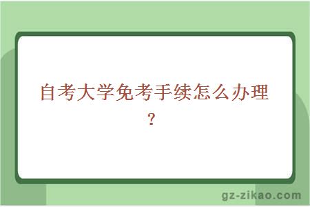 自考大学免考手续怎么办理？