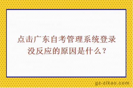 点击广东自考管理系统登录没反应的原因是什么？