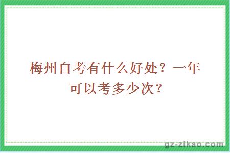 梅州自考有什么好处？一年可以考多少次？