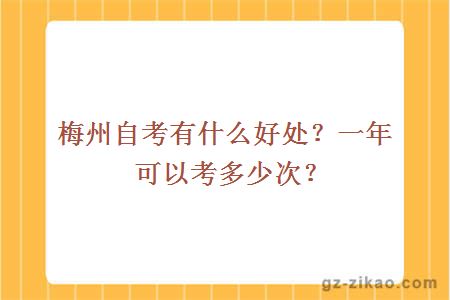 梅州自考有什么好处？一年可以考多少次？