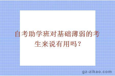 自考助学班对基础薄弱的考生来说有用吗？