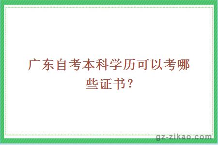 广东自考本科学历可以考哪些证书？