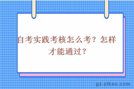 自考实践考核怎么考？怎样才能通过？