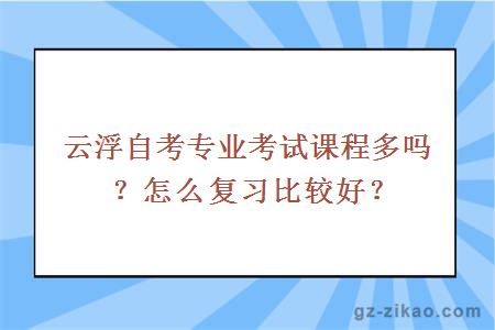 云浮自考专业考试课程多吗？怎么复习比较好？