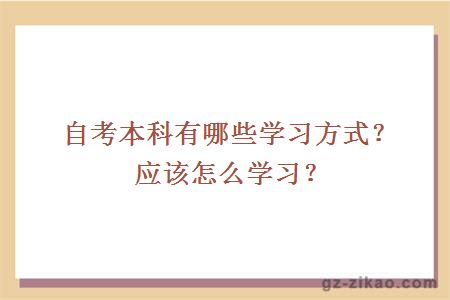 自考本科有哪些学习方式？应该怎么学习？