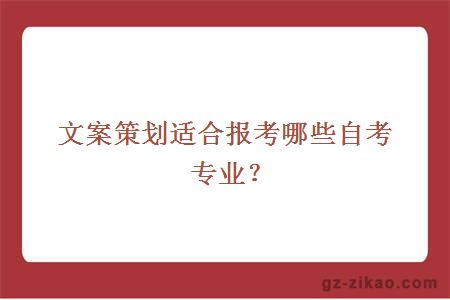 文案策划适合报考哪些自考专业？