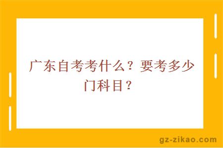 广东自考考什么？要考多少门科目？