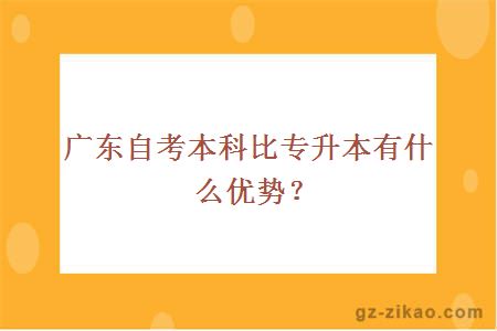 广东自考本科比专升本有什么优势？