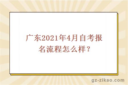 广东2021年4月自考报名流程怎么样？