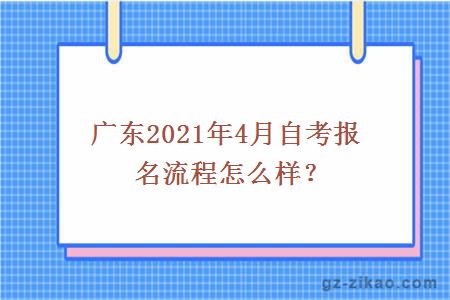 广东2021年4月自考报名流程怎么样？