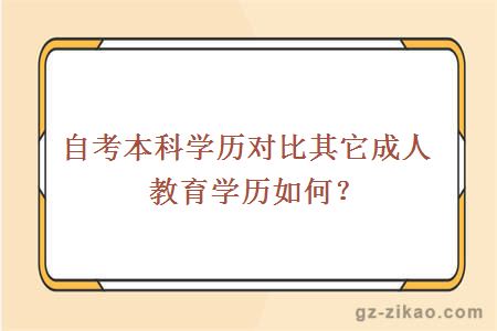 自考本科学历对比其它成人教育学历如何？