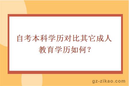 自考本科学历对比其它成人教育学历如何？