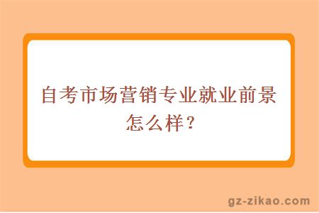 自考市场营销专业就业前景怎么样？