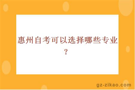 惠州自考可以选择哪些专业？