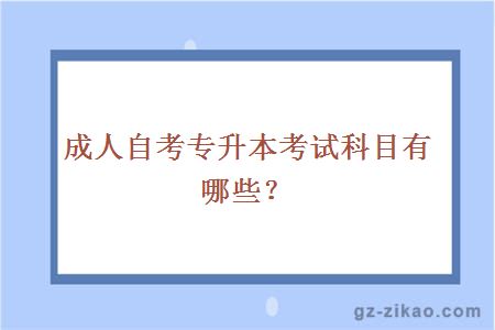 成人自考专升本考试科目有哪些？