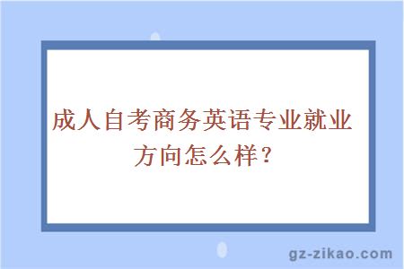 成人自考商务英语专业就业方向怎么样？