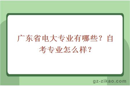 广东省电大专业有哪些？自考专业怎么样？