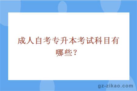 成人自考专升本考试科目有哪些？