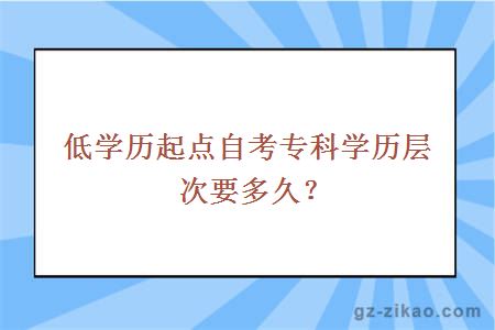 低学历起点自考专科学历层次要多久？