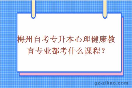 梅州自考专升本心理健康教育专业都考什么课程？