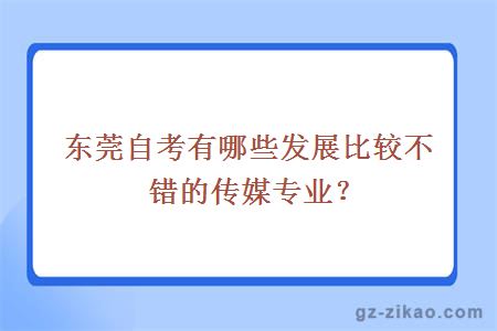 东莞自考有哪些发展比较不错的传媒专业？